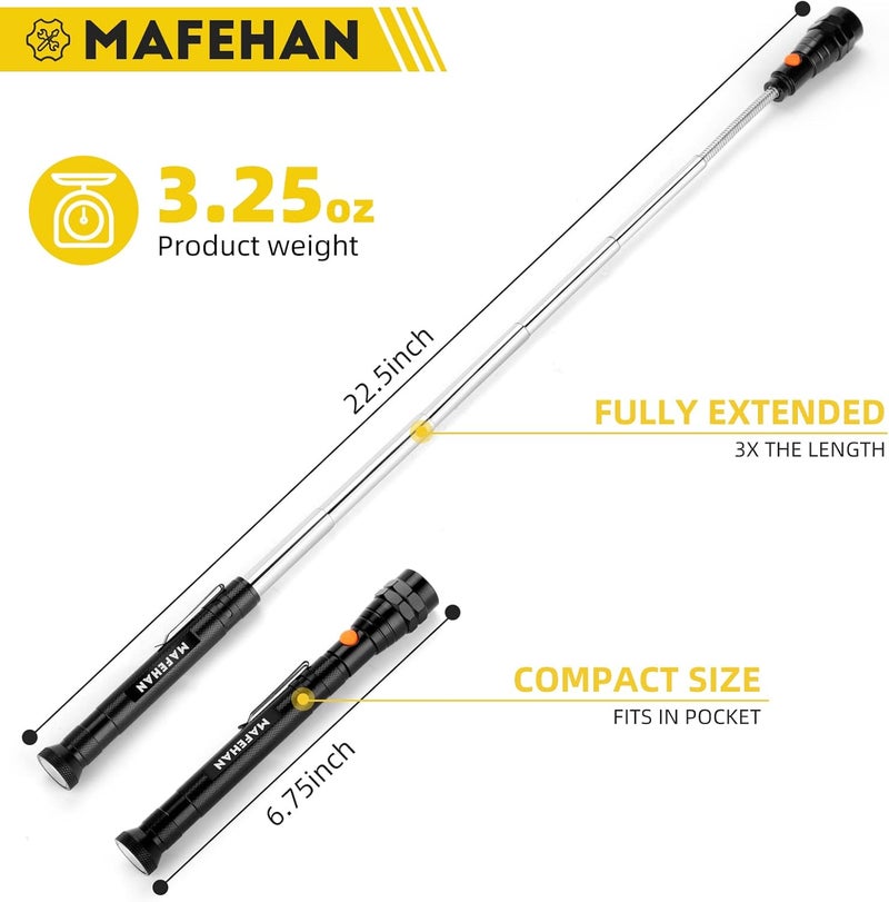 MAFEHAN Telescoping Magnetic Pickup Tool with Extendable Flashlight, Unique Mens Gifts for Dad, Husband, Grandpa & Boyfriend – Christmas Gifts, Stocking Stuffers, White Elephant Gifts - Image 3